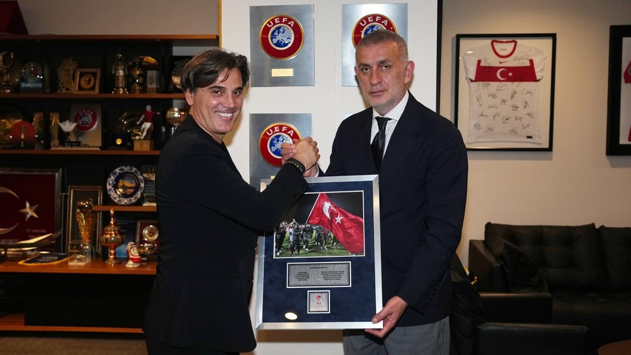 TFF Başkanı Hacıosmanoğlu, Montella ile vedalaştı